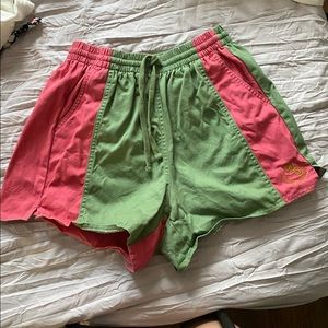 High waist draw string cotton shorts